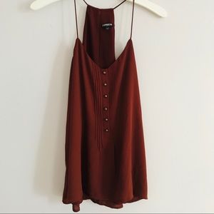 Express Copper Flowy Tank Top w/ buttons